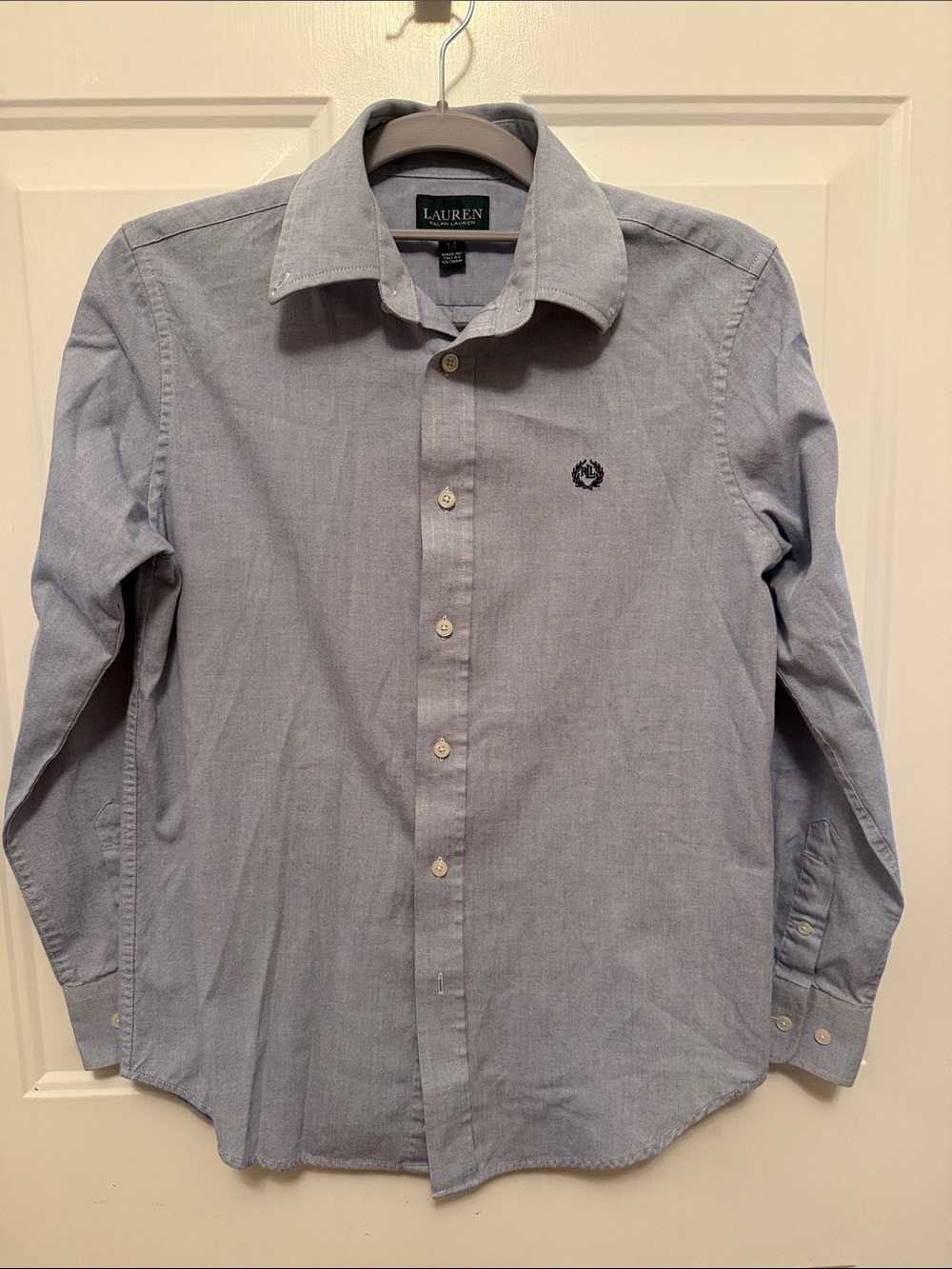 Lauren Ralph Lauren Light Blue Oxford Dress Shirt -boys size 14 like new